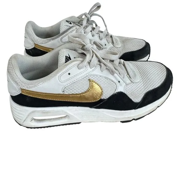 Nike Air Max SE Trainer White Black Gold DV-6842-001 Lace Up Sneakers Size 7.5