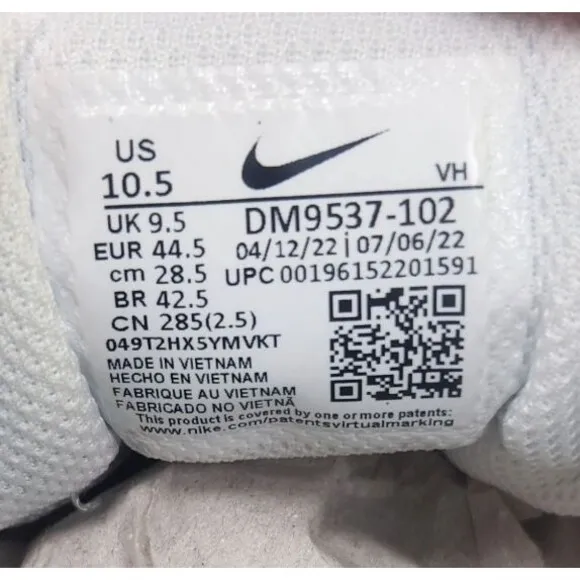 Nike Air Max SYSTM Mens 10.5 White Wolf Grey Obsidian Sneakers Shoes DM9537-102