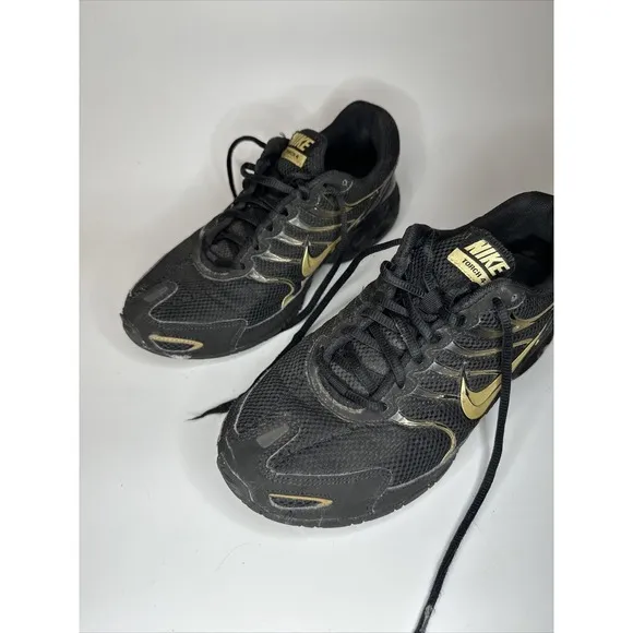 Nike Air Max Torch 4 Black Metallic Gold Daily Casual Athletic Sneakers Mens 8.5