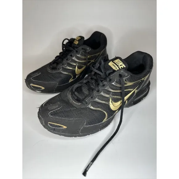 Nike Air Max Torch 4 Black Metallic Gold Daily Casual Athletic Sneakers Mens 8.5