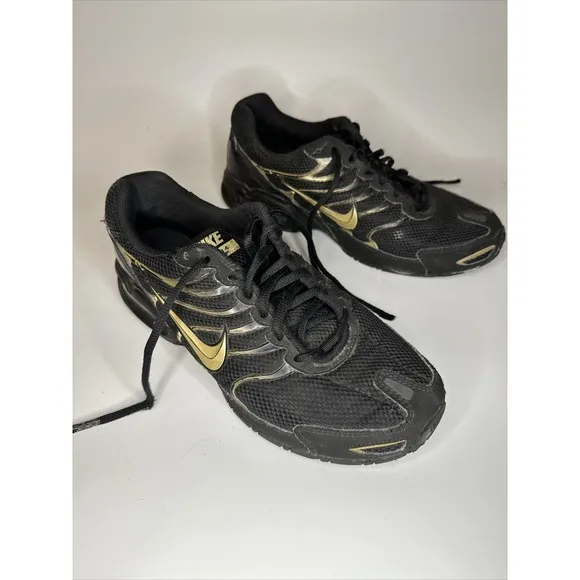 Nike Air Max Torch 4 Black Metallic Gold Daily Casual Athletic Sneakers Mens 8.5