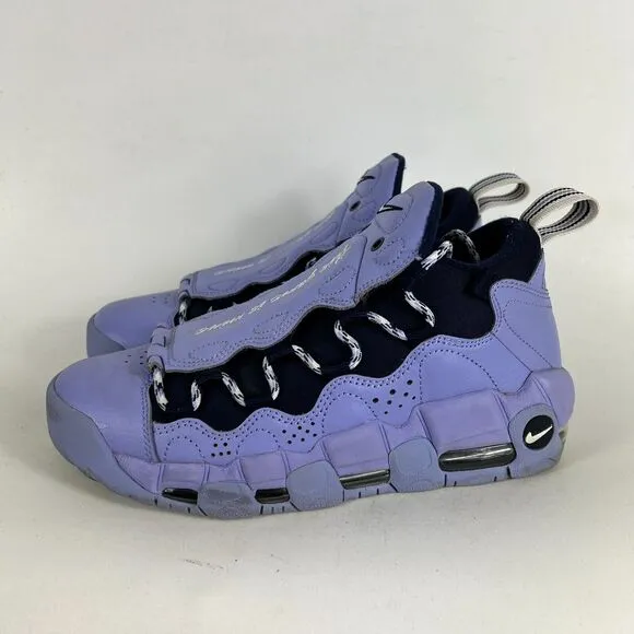 Nike Air More Money Sneakers Women's 6.5 Purple Black Leather Slip On A01749-400