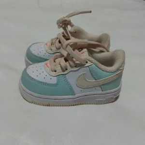 Nike Blue and White Air Force 1 Sneakers