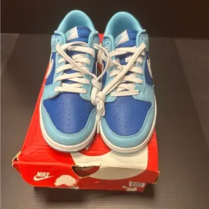 Nike Blue and White Dunk Low Sneakers