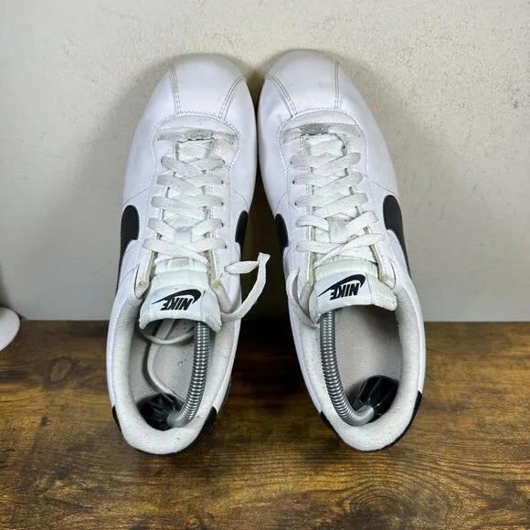 Nike Cortez‎ Basic Leather White Black 819719-100 Shoes Sneakers Men's Size 9.5