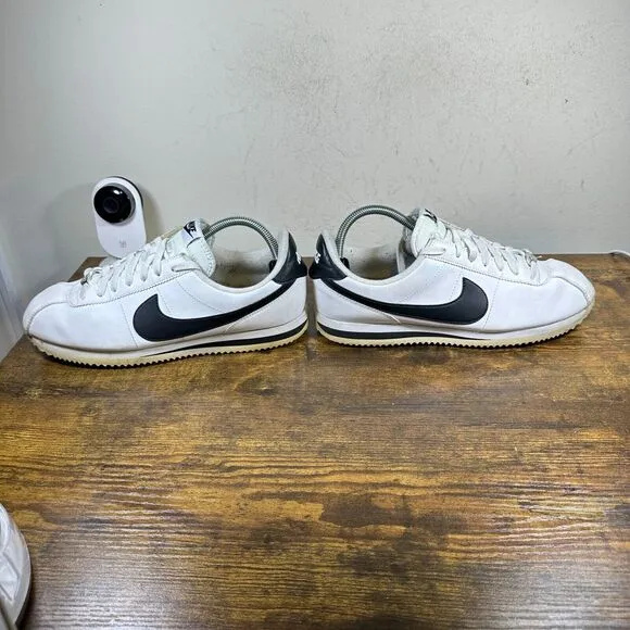 Nike Cortez‎ Basic Leather White Black 819719-100 Shoes Sneakers Men's Size 9.5