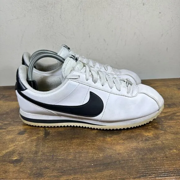 Nike Cortez‎ Basic Leather White Black 819719-100 Shoes Sneakers Men's Size 9.5