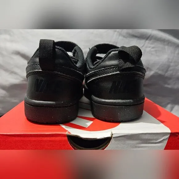 Nike Court Borough low recraft Black Velcro Sneakers 1y