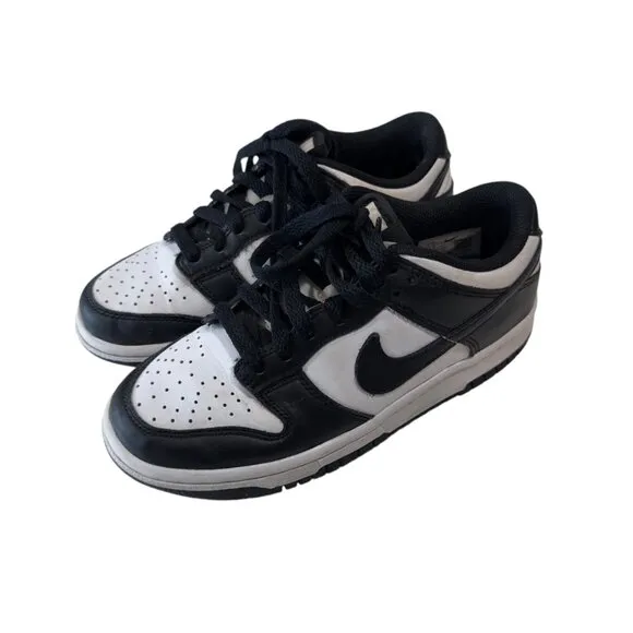Nike Dunk Low Black &amp; White Sneakers Boy Size 3.5 Y