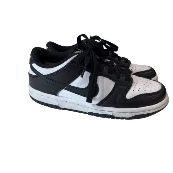 Nike Dunk Low Black &amp; White Sneakers Boy Size 3.5 Y