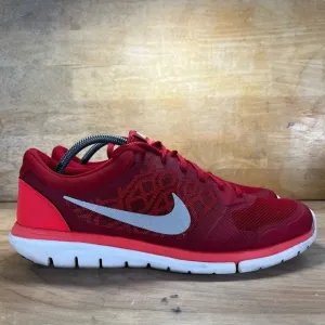 Nike Flex 2015 Run Mens Size 10.5 Running Shoes Sneakers Red Silver 709022-600