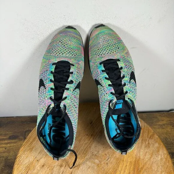 Nike Flyknit Racer 2.0 2017 Green Black Men's Size 10.5 Shoe Sneakers 526628-304