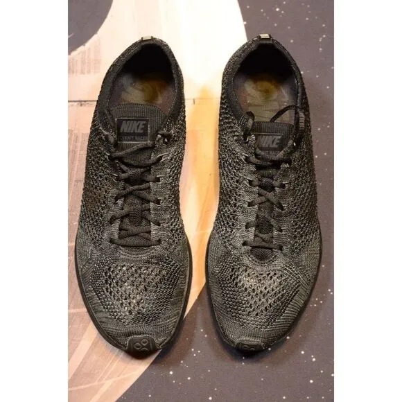 Nike Flyknit Racer Triple Black Running Sneakers‎ Men's 7.5 Shoes 526628-009