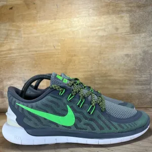 Nike Free 5.0 REFLECTIVE Mens Size 9 Running Shoes Sneakers Gray/Volt Green