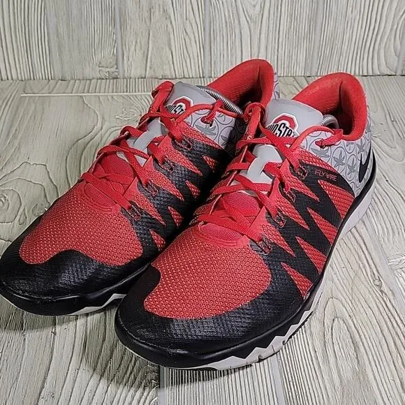 Nike Free Trainer Flywire 5.0 OSU Ohio State Buckeyes Athletic Sneakers Men 11.5