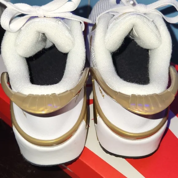 Nike Gold and White Sneakers with Air Max Design