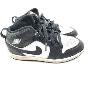 Nike Jordan 1 Mid Top SE Panda Elephant Sneakers Size 3Y Youth Kids Black White