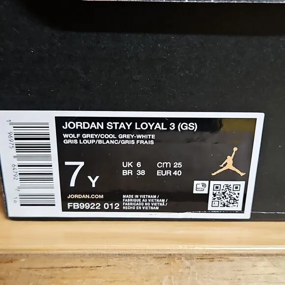 Nike Jordan Stay Loyal 3 GS Wolf Cool Grey White Basketball Shoes FB9922 012