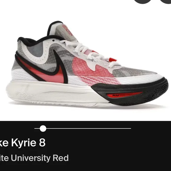 Nike Kyrie 8 White University Red NWOB size 7 youth / 8.5 woman