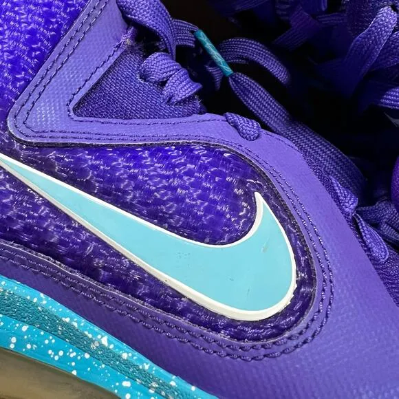 Nike LeBron 9 Summit Lake Hornets Sneakers Size 5.5 Youth Purple Blue 2012