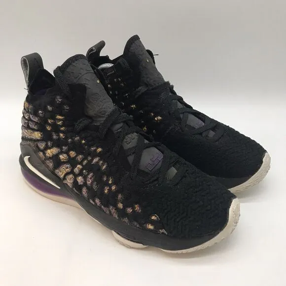 Nike LeBron XVII 17 Lakers Sneakers 5Y Black/White/Eggplant/Amarillo BQ5594-004