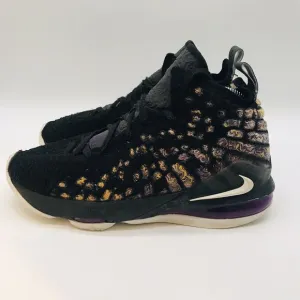 Nike LeBron XVII 17 Lakers Sneakers 5Y Black/White/Eggplant/Amarillo BQ5594-004
