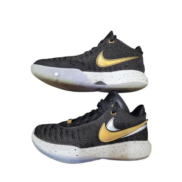 Nike Lebron XX 20 'Fab 5' Gold Black Sneakers, Size 5Y/Women's 6.5 DQ8651-003
