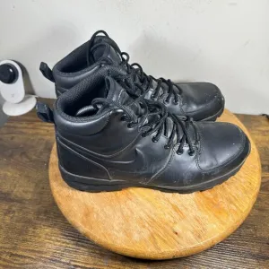 Nike Manoa Leather Boots Triple Black Shoe Sneakers Men's Size 10.5 454350-003