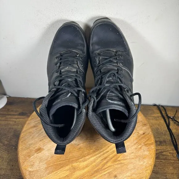 Nike Manoa Leather Boots Triple Black Shoe Sneakers Men's Size 10.5 454350-003