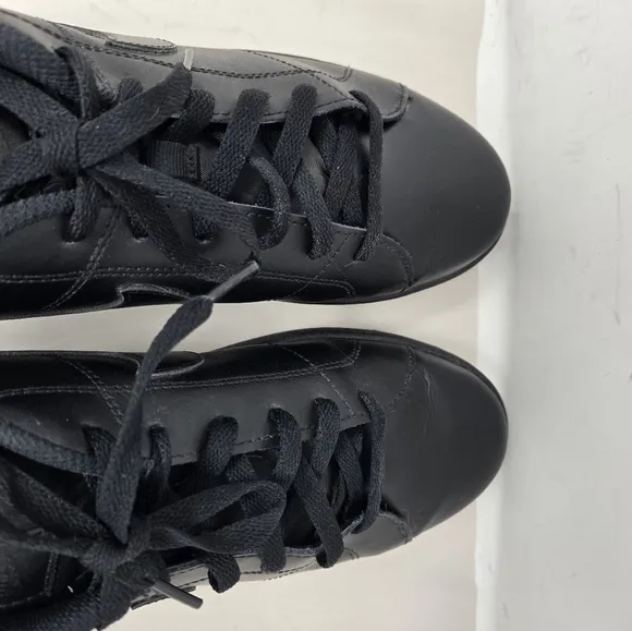 Nike Mens Black Leather Court Performance Sneaker Sz 11 Low Top Lace Up Athletic