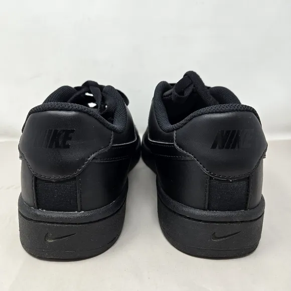 Nike Mens Black Leather Court Performance Sneaker Sz 11 Low Top Lace Up Athletic