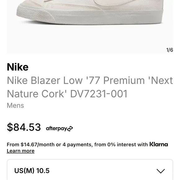 Nike Men's Blazer Low '77 Premium SE Cork Casual Sneakers