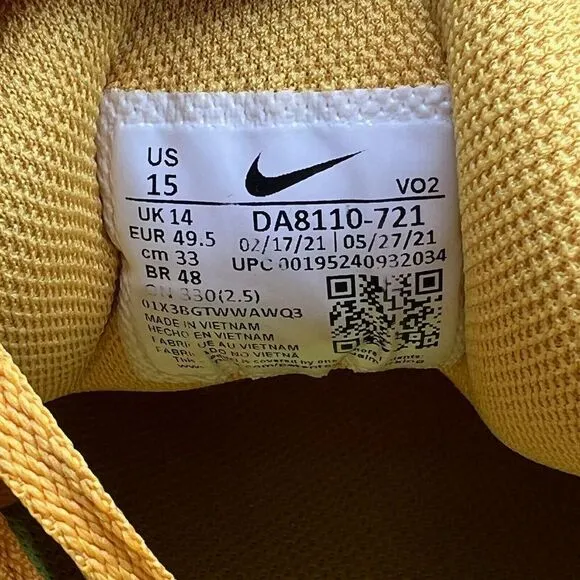 Nike Metcon 7 Rawdaciuous Men's‎ Size 15 Pollen Yellow Sneakers Shoes DA8110-721