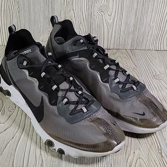 Nike React Element 87 Anthracite Black White Athletic Sneakers Mens Size 14