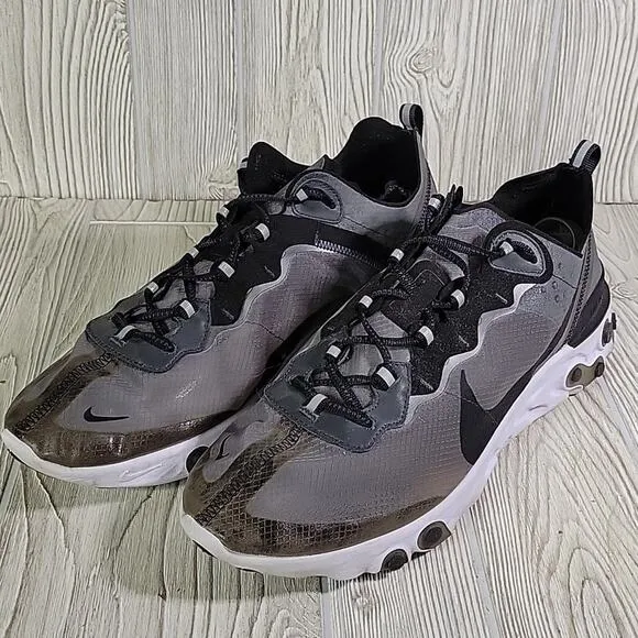 Nike React Element 87 Anthracite Black White Athletic Sneakers Mens Size 14