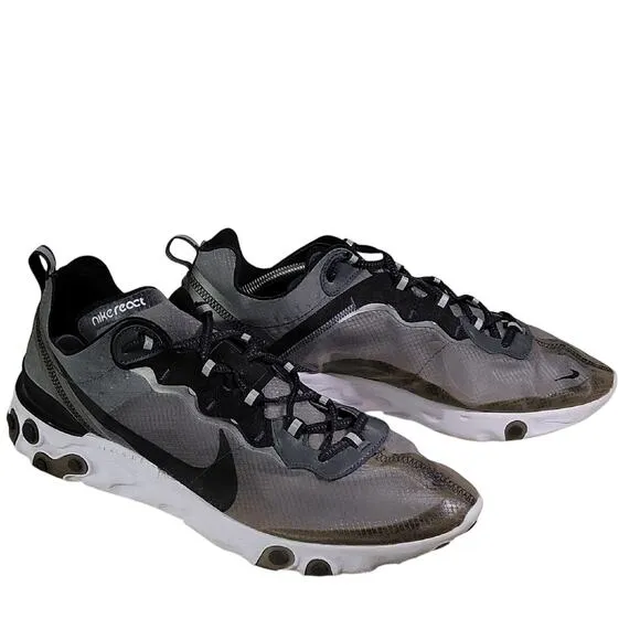 Nike React Element 87 Anthracite Black White Athletic Sneakers Mens Size 14