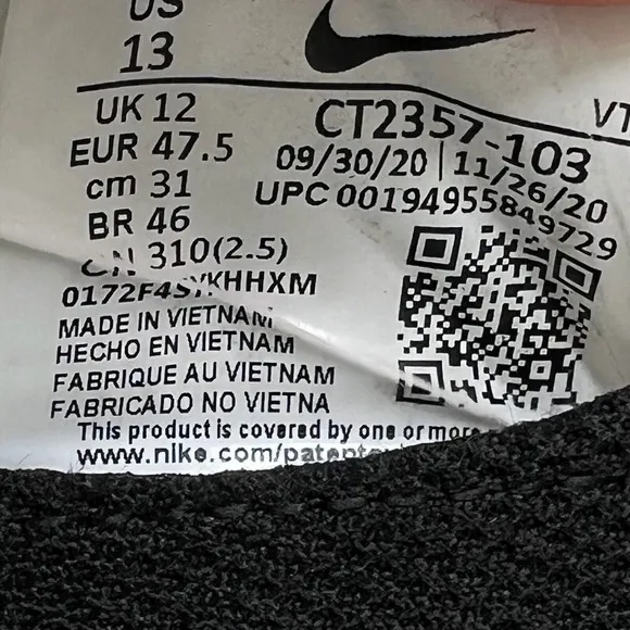 Nike React Infinity Run Flyknit 2 Men's Size 13 Sneakers Shoes White CT2357-103