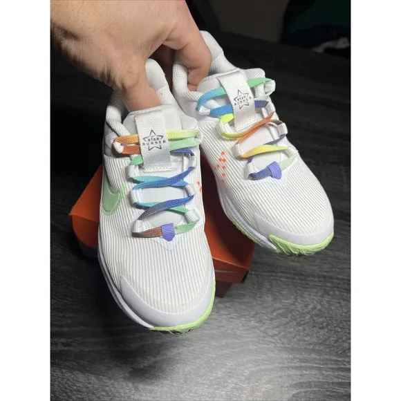 Nike Star Runner 4 NN SE (PS) White/Multi Girl's Slip On Sneakers-Size 12C NWB