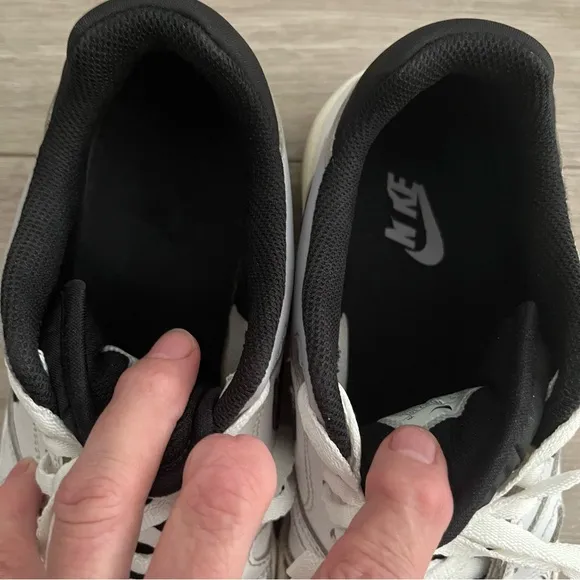 Nike White and Black Low-Top Sneakers with Red Accent