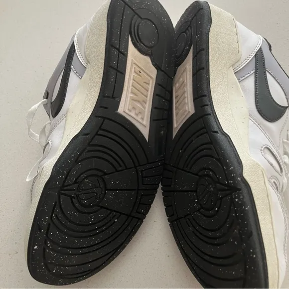 Nike White and Black Low-Top Sneakers with Red Accent