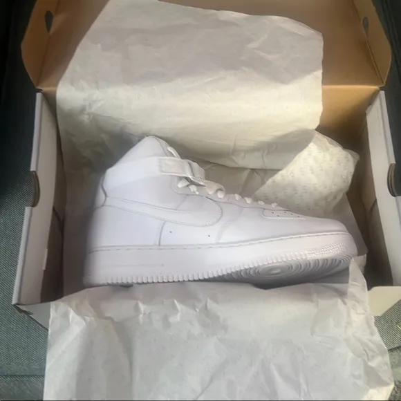 Nike White High-Top Sneakers with Lace-Up Closure