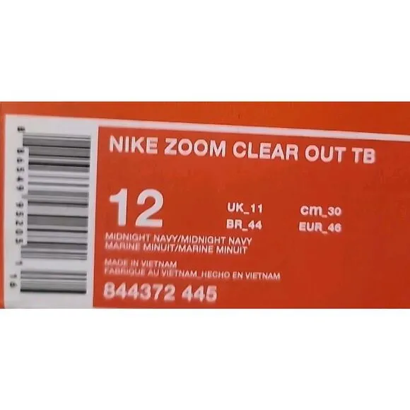 Nike Zoom Clear Out TB Navy Basketball Mid Deadstock New In Box Size 12