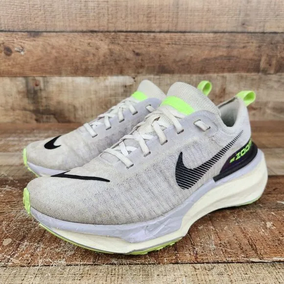 Nike ZoomX Invincible Run FK 3 Women Sz 9 White Purple Running Athletic Sneakers