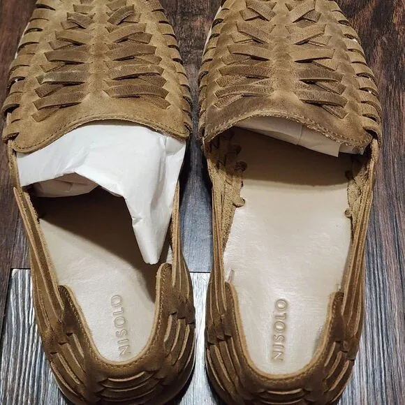 Nisolo Huarache Sandals Mens 9.5 Tobacco 100% Leather Runs Big