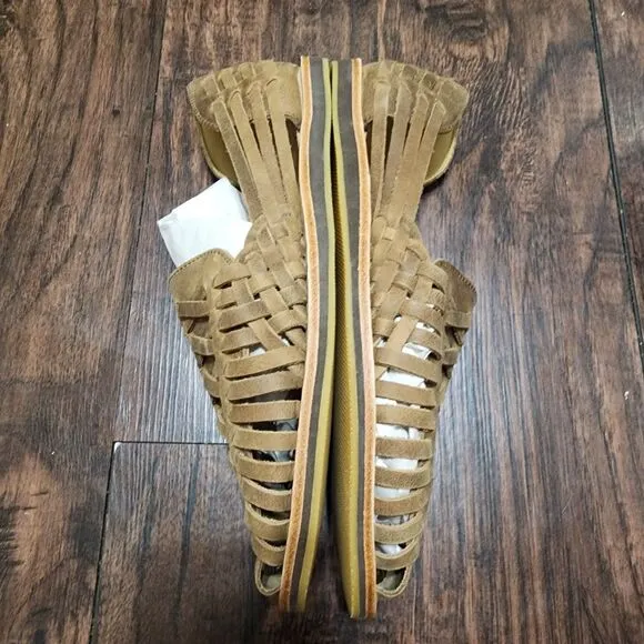 Nisolo Huarache Sandals Mens 9.5 Tobacco 100% Leather Runs Big