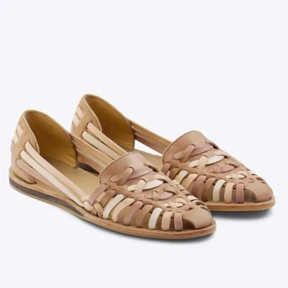 Nisolo Women’s Huarache Sandals Almond Colorblock 7.5