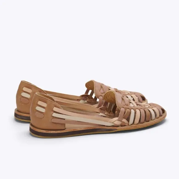 Nisolo Women’s Huarache Sandals Almond Colorblock 7.5