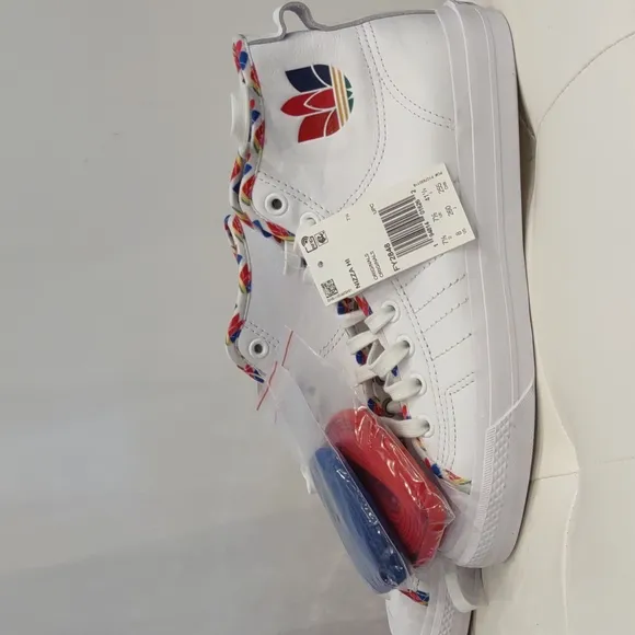 Nizza Adidas White Hi Top White Sneakers Unisex FY 2848 Mens 8 womens 9.5 NEW