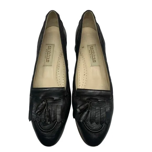 Nordstrom Womens Size 10.5 N Brown Kiltie Fringe Leather Loafers