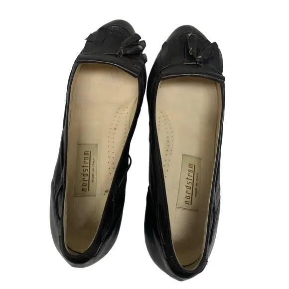 Nordstrom Womens Size 10.5 N Brown Kiltie Fringe Leather Loafers